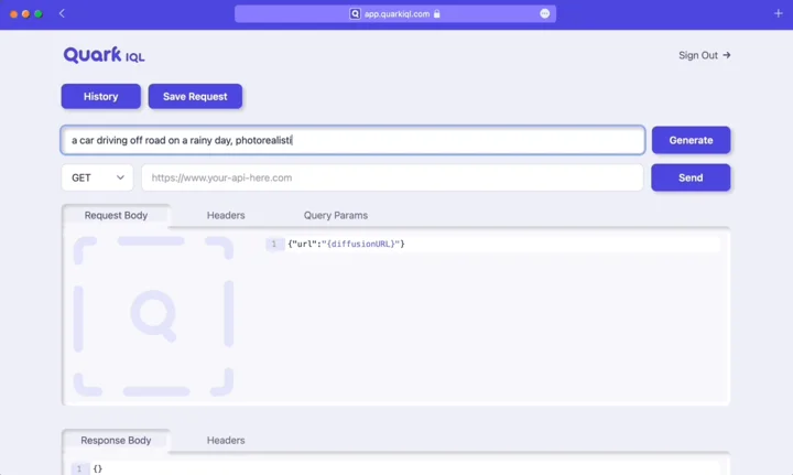 Screenshot of QuarkIQL website
