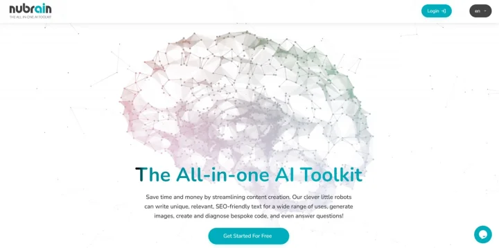 Screenshot of Nubrain.ai website
