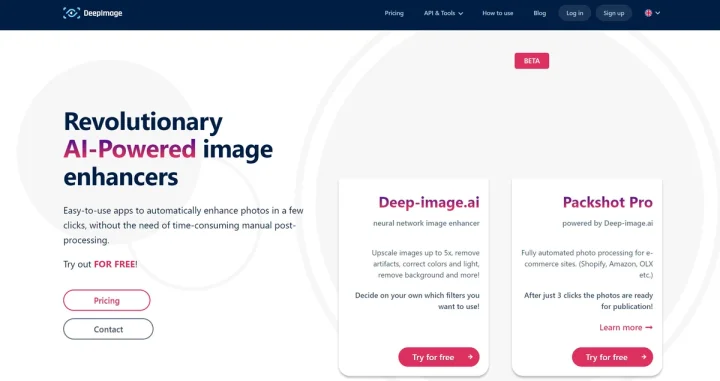 Screenshot of Deep.Image website