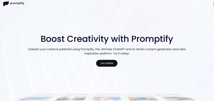 Screenshot of Promptify website