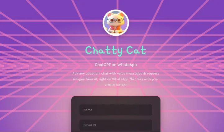 Screenshot of Chatty Cat website