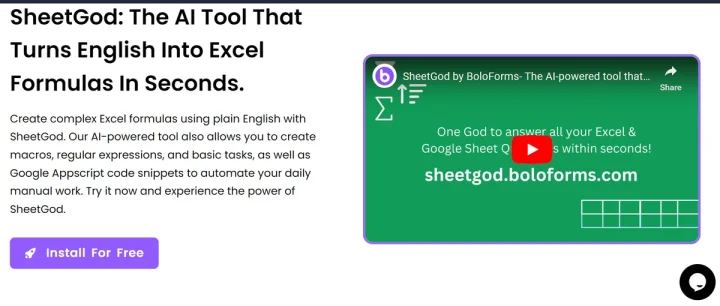 Screenshot of SheetGod website