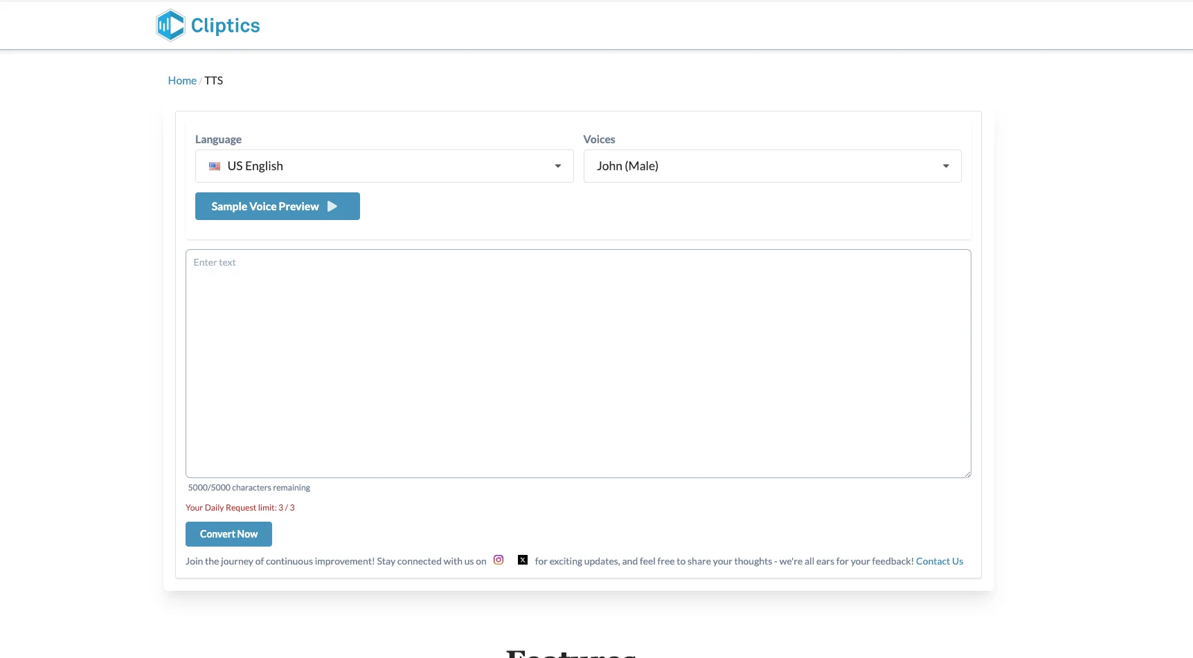 Screenshot of Cliptics website