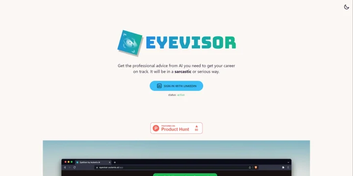 Screenshot of EyeVisor website