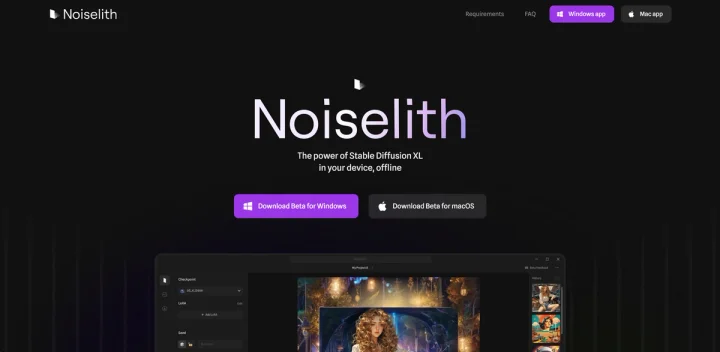 Screenshot of Noiselith website