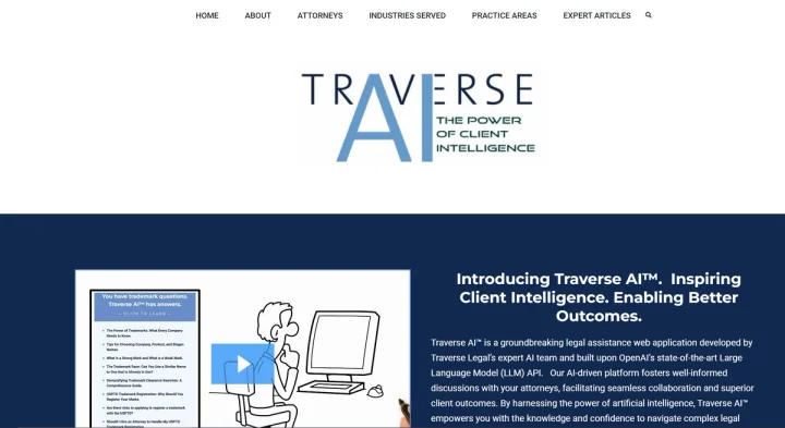 Screenshot of Traverse AI™ website
