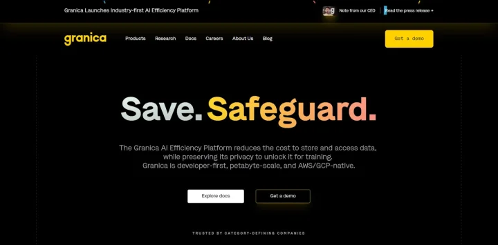Screenshot of Granica website