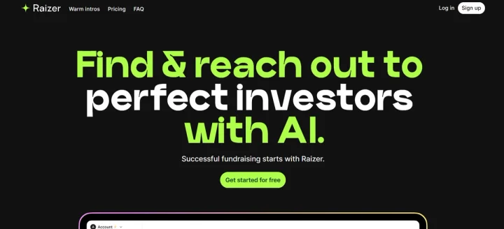 Screenshot of Raizer website