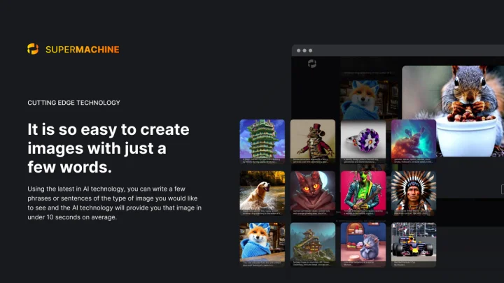 Screenshot of SUPERMACHINE website