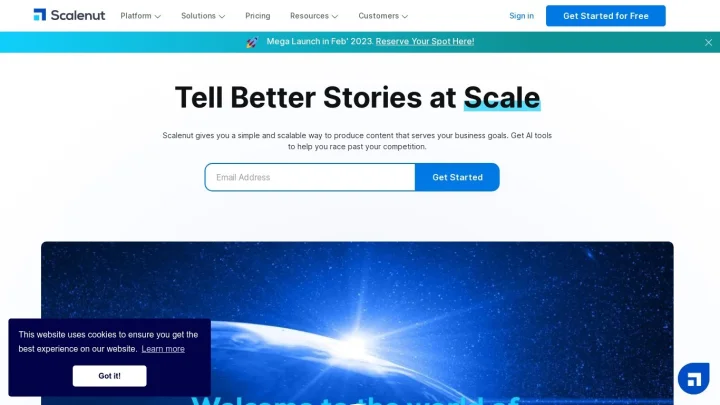 Screenshot of Scalenut website