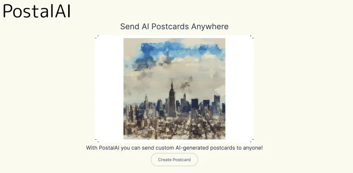 Screenshot of PostalAI website