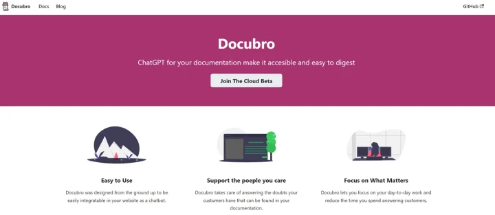 Screenshot of Docubro website