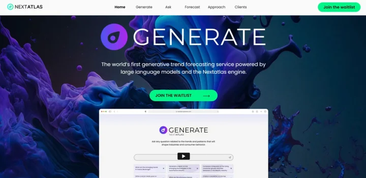 Screenshot of Nextatlas website