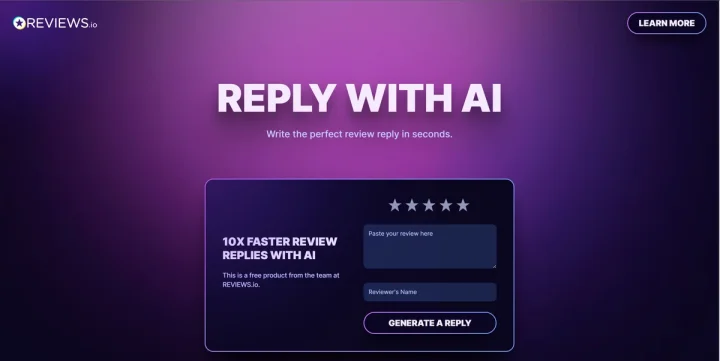 Screenshot of Reviews.io website