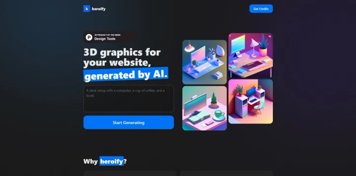 Screenshot of Heroify website