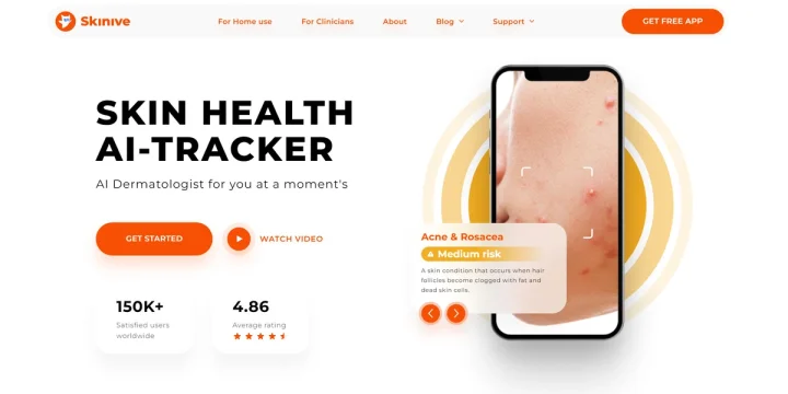 Screenshot of Skinive website