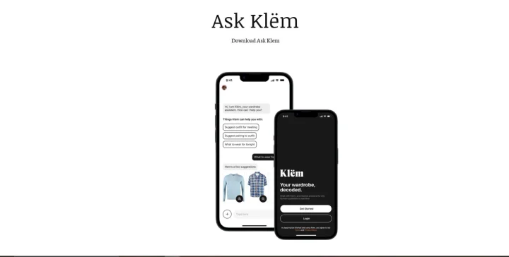 Screenshot of Ask Klem website