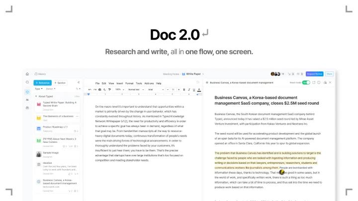 Screenshot of Typed website