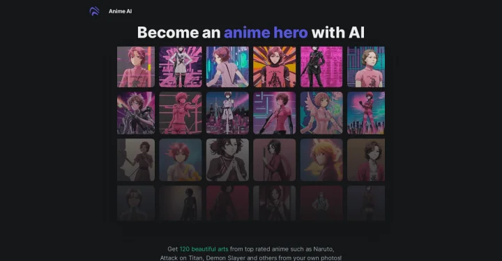 Screenshot of AnimeAI website