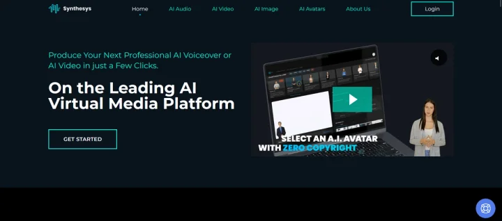 Screenshot of Synthesys IO website