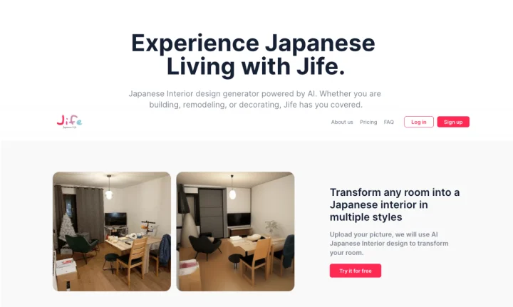 Screenshot of Jife website