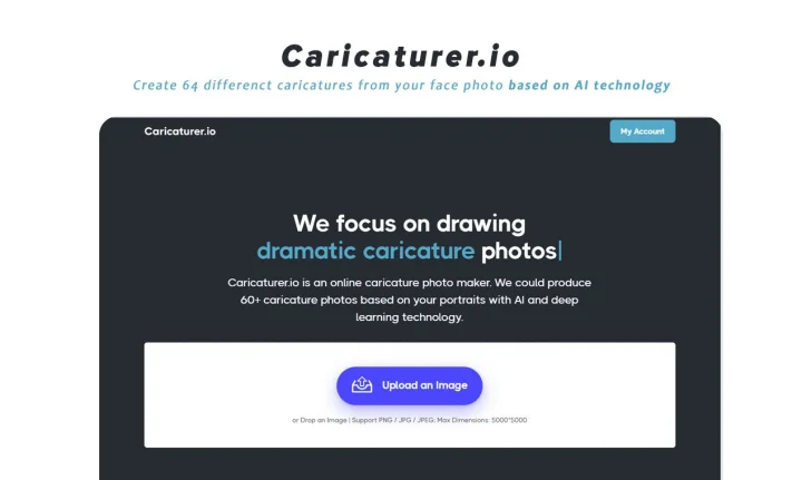 Screenshot of Caricaturer website