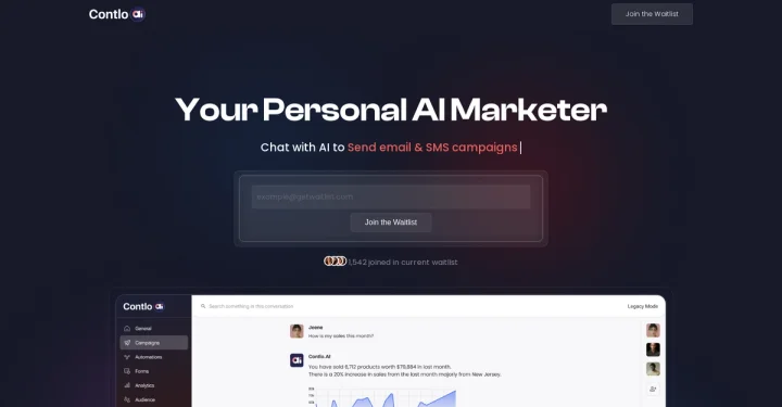 Screenshot of Contlo.ai website