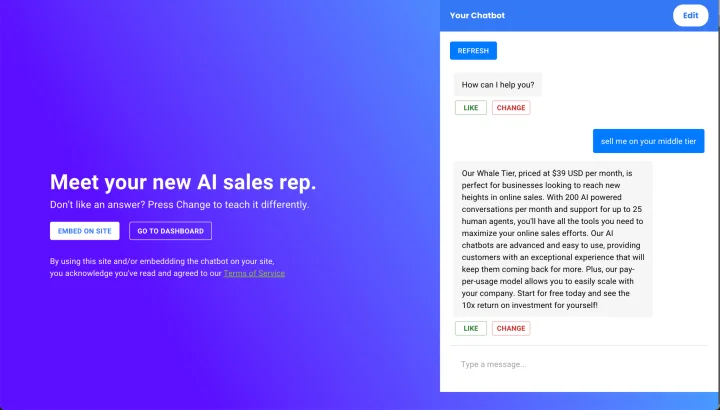 Screenshot of Seashore.AI website