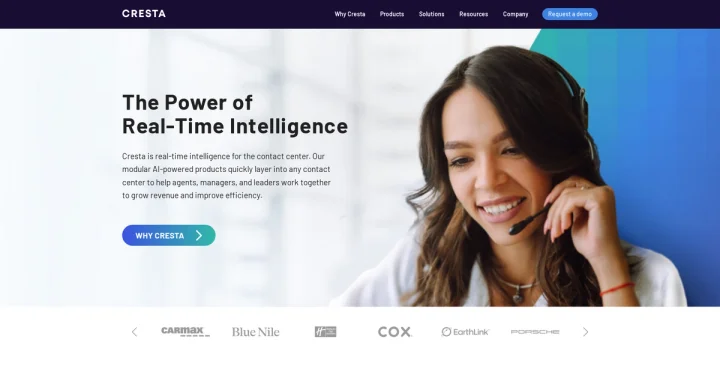 Screenshot of Cresta website