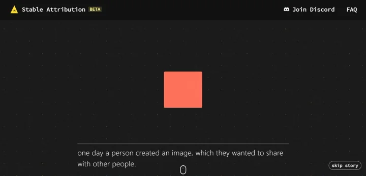 Screenshot of Stable Attribution website