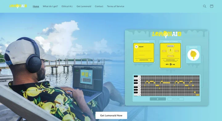 Screenshot of Lemonaid Music website