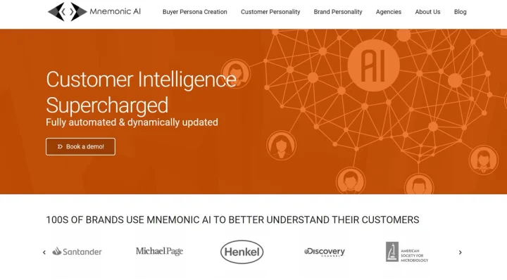 Screenshot of Mnemonic AI website