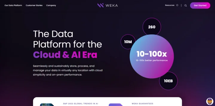 Screenshot of WEKA website