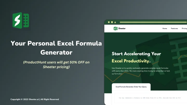 Screenshot of Sheeter.ai website