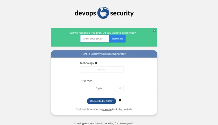 Screenshot of Devops Security website