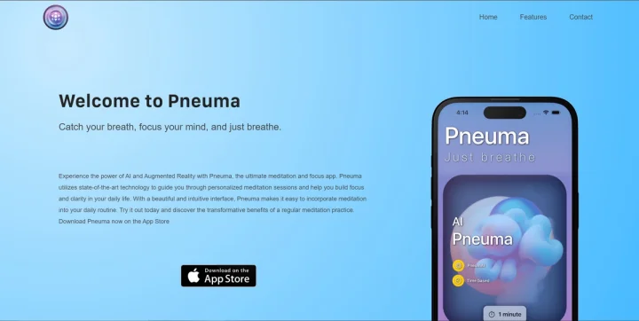 Screenshot of Pneuma website