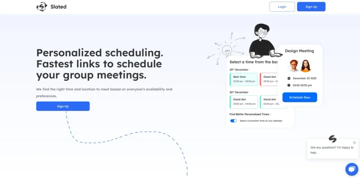 Screenshot of Slated website