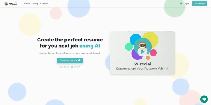 Screenshot of Wized.AI website