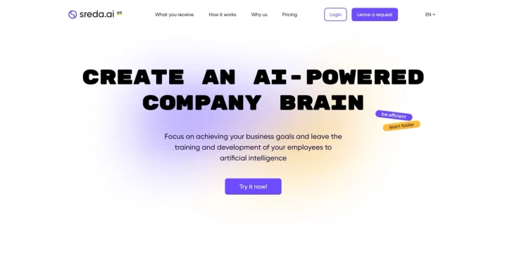 Screenshot of Sreda website