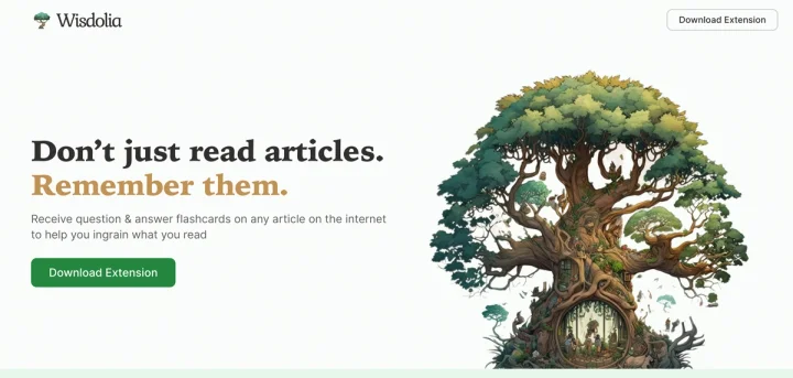 Screenshot of Wisdolia website