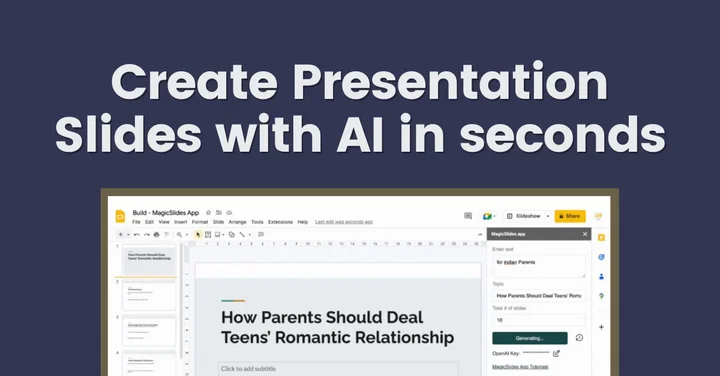 Screenshot of MagicSlides website
