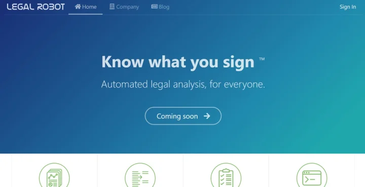 Screenshot of Legal Robot website