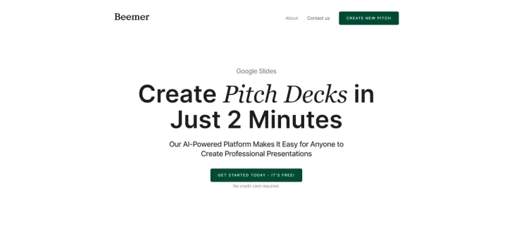 Screenshot of Beemer website