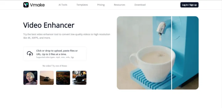 Screenshot of Video Enhancer website