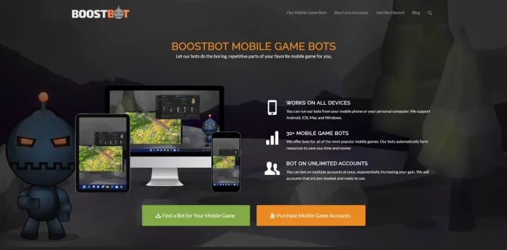 Screenshot of Boostbot website