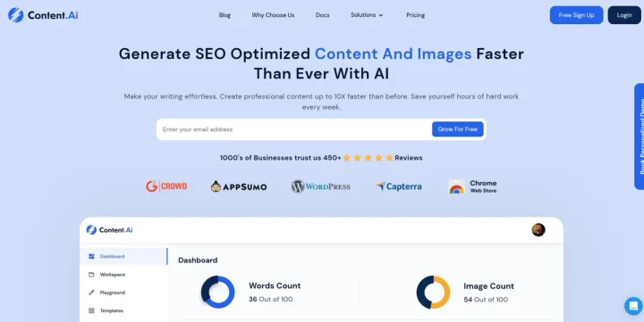 Screenshot of GoZen Content.Ai website