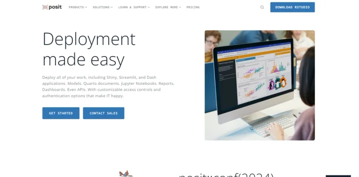 Screenshot of Posit website