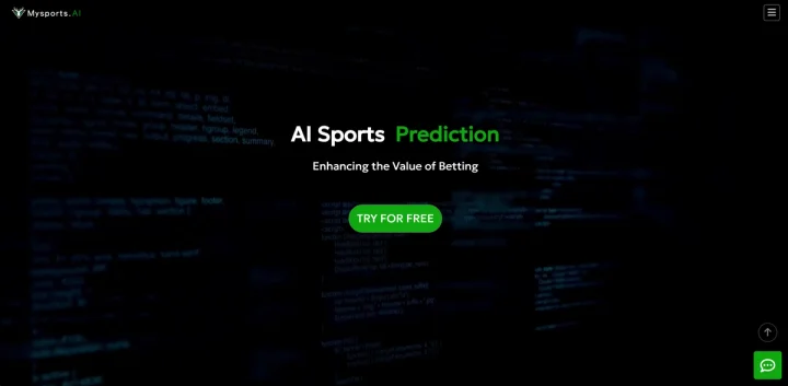 Screenshot of MySports AI website