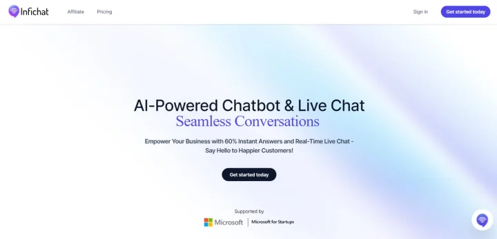 Screenshot of Infichat website