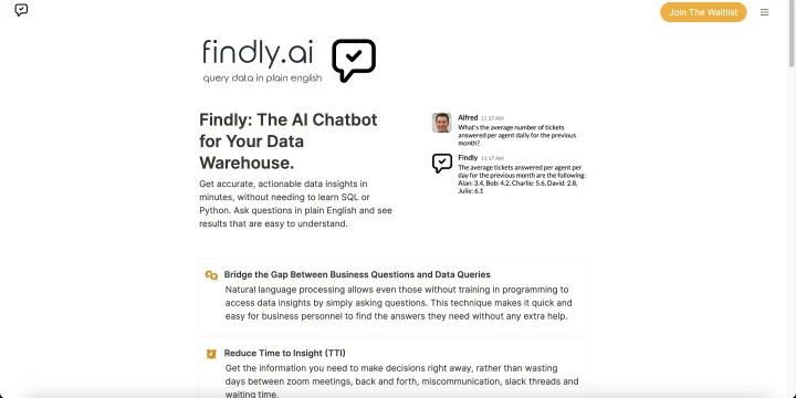 Screenshot of Findly.ai website
